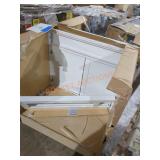 Damaged White Base Cabinets Skid Lot, 2 Total