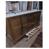 71"Wï¿½22"Dï¿½35"H Double Bathroom Vanity, Brown