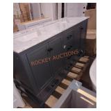 61"Wï¿½22"Dï¿½35"H Double Bathroom Vanity, Blue