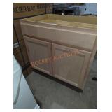 36" W x 25" D x 35" H unfinished kitchen cabinet