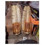 Feather candle holder wall scones