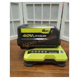 RYOBI 40V 6Ah Battery and 40V Charger