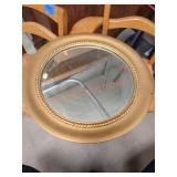 Vintage 14 inch round hanging mirror