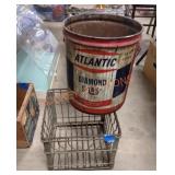 Vintage Atlantic diamond 5 gallon bucket and