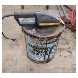 Aluminum roof coating bucket and Wagoner power