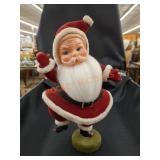 Vintage 1950s felted plastic dancing, Santa Clause