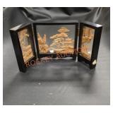 Vintage Asian cork art diorama