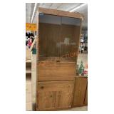 Storage cabinet with drop down desk