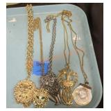 Vintage lion themed costume necklaces