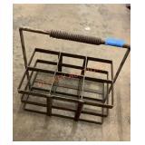 Vintage metal milk, bottle carrier