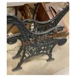 Vintage, cast-iron bench ends