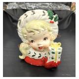 Vintage 1973 napco Christmas head vase