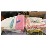 Vintage tablecloths , linens ,napkins, and