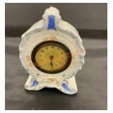 Antique New Haven, blue, and white painted clock