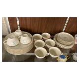 Vintage MCM Canonsburg Bluehaven print dish set