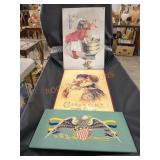 Metal signs and wooden eagle sign