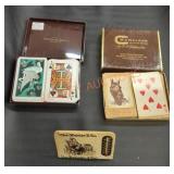 Vintage playing cards and thermometer