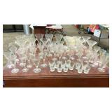 Vintage crystal large clear bar glass lot