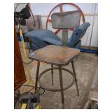 All metal bar stool style shop chair