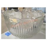 Clear glass punch bowl set