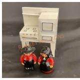 Vintage Amish salt and pepper, shaker, and stove