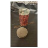 Antique A&P baking powder tin full of buttons