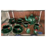 Vintage lefton Holly tea set