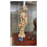 Vintage Chinese carved resin woman statue