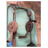 Vintage shoulder drill, and handcrank drill