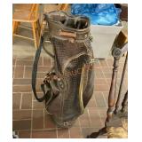 Vintage alligator, print golf caddy bag
