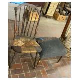 Antique chair and stool