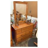 Vintage three drawer dresser with mirror