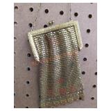 Vintage gold toned mesh purse