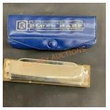 Vintage M.Hohner blue harp made in Germany,