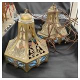 Antique slide glass hanging pendant lights