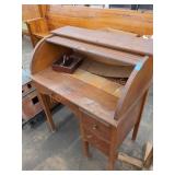 Vintage wooden roll top desk