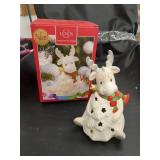 Lenox seasoned sparkle moose lit figure