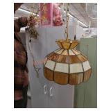 Vintage stained glass pendant light