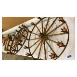 Antique 33 inch lighting fixtures made from wagon