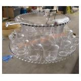 Vintage imperial candlewick bubble punch bowl set