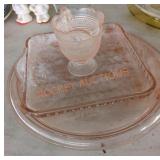 Vintage pink depression glass lot