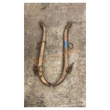Antique metal and wood horse harness