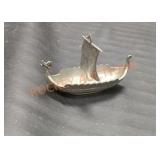 Vintage handstop TPB 10 pewter Viking ship Norge