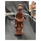 Vintage wooden carved Chinese statue