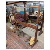 53in x 52in antique wooden quilt rack