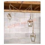 Vintage slide panel glass 2 pendant light