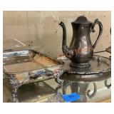 Vintage silver plate, tea set lot