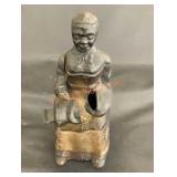 Vintage cast iron bank missing parts