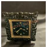 Vintage 24 karat gold painted clock dish