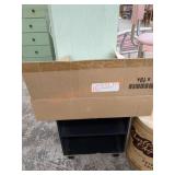 Small side table and box of frames